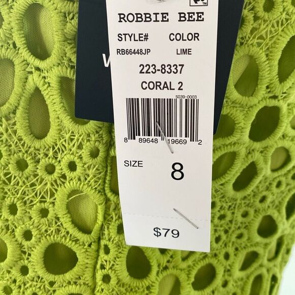 Robbie Bee Womens Sleeveless Floral Eyelet Swing Dresses Size 8 - Picture 9 of 13